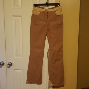 Chanel leather and denim jeans